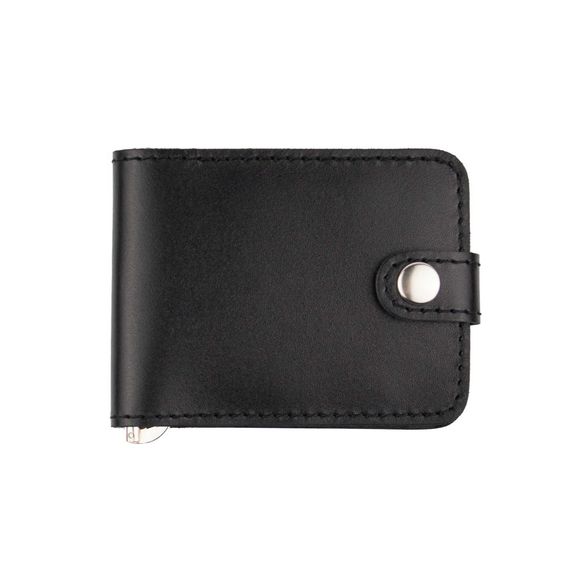 Шкіряний затискач для грошей Franc Monti black Gloss