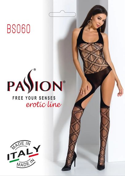 Бодістокінг BS060 Black Passion, з геометричним малюнком, чорний, S/L Sex Aura | Зображення 3