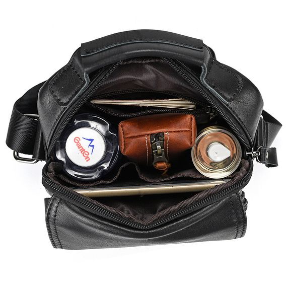 Сумка-барсетка чоловіча через плече шкіряна гладка чорна Tiding Bag TD-69291 | Зображення 3