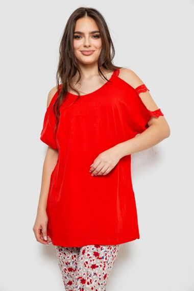 Пижама женская с принтом  -уценка, цвет красный, 243R1602-018-U-2 | Зображення 1