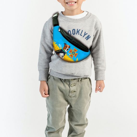 Сумка-бананка "Пес Патрон" с патриотичным принтом ,32х15см,детская,молодежная (00003)