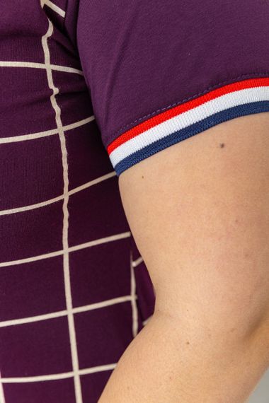 Сукня в клітку повсякденна, колір темно-сливовий, 231R6234 | Зображення 4