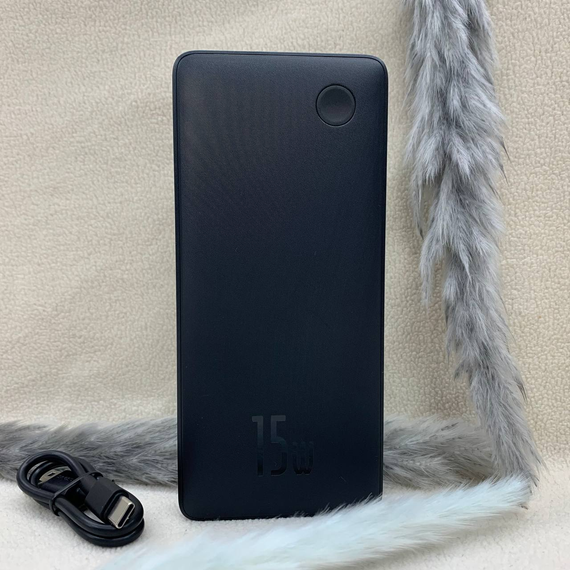 Павербанк Baseus Airpow Lite 10000mAh 15W 3A - портативний акумулятор з двома портами USB + Type-C, швидка зарядка, чорний