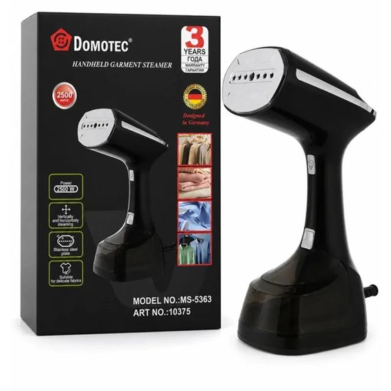 Ручний відпарювач DOMOTEC MS-5363 2500W з LED-дисплеєм • Потужний паровий відпарювач для одягу, штор і домашнього текстилю | Зображення 3