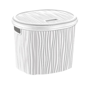 Кошик 17л з кришкою білий Хвиля Wavy ELIF
