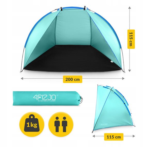 Намет пляжний 4FIZJO 200 x 115 см Sky Blue (P-5905973405188) | Зображення 3