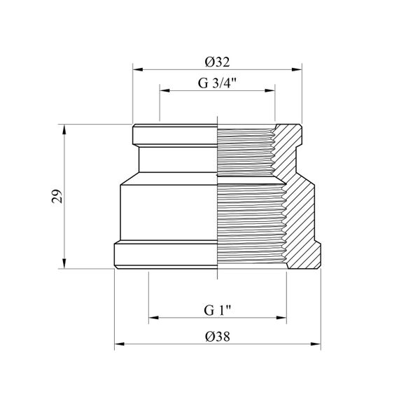 Муфта перехідна Karro 1"х3/4" ВВ нікельована KR-3122 | Зображення 1