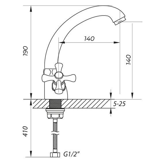 Змішувач для умивальника Zerix TMC 828 (ZX0085) | Зображення 1