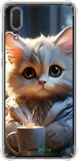 Чохол на Huawei P20 Білий кіт "5646sp-1396-2448"