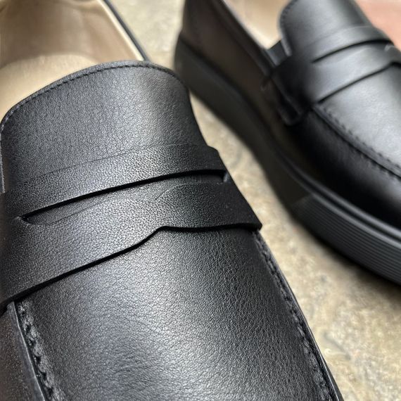 Шкіряні чоловічі лофери на масивній підошві 46 розмір | Зображення 7