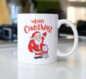 Кружка з принтом "Merry Christmas" 330 мл Біла