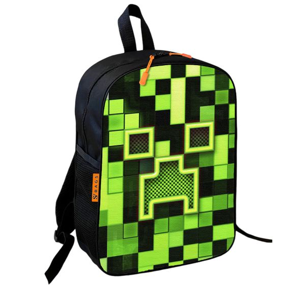 Набор Minecraft Крипер в пикселях 3 в 1: детский рюкзак + сумка-слинг + пенал, для мальчика и девочки 7–9 лет (6142) | Зображення 1