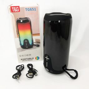 Bluetooth-колонка TG651 з RGB ПІДСВІТКОМ, акумуляторна колонка для музики, для вечірки. HI-631 Колір: чорний