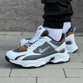 Кросівки Nike матеріал текстиль/замш/шкіра колір білий,олива