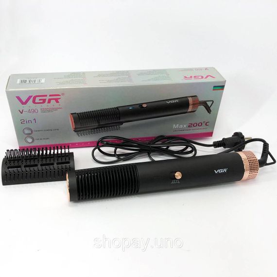 Фен щетка для волос VGR V-490 Стайлер, воздушный стайлер для волос, Фен для дома, Профессиональный фен | Зображення 6