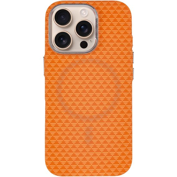 Чохол TPU+PC KVZV Triangular Pattern with Magnetic Fit для Apple iPhone 15 Pro (6.3") Orange | Зображення 1