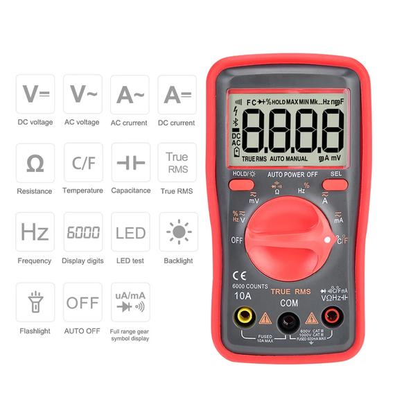 Мультиметр QHTITEC UM616 цифровой USB автоматический AC DC измеритель (sv2459)