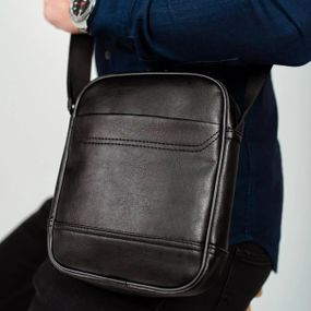 Мессенджер классический из эко кожи гладкой, Сумка через плечо кэжуал мужская, Деловая сумка мессенджер