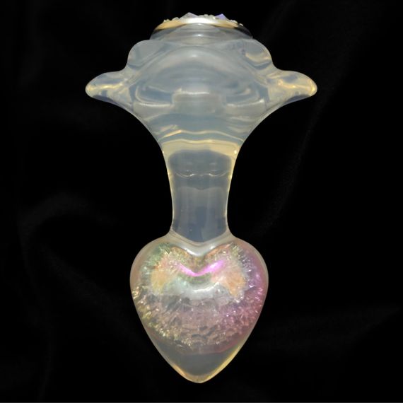 Анальна пробка серце UNIVIBE, силіконова з каменем, рожева, 7.3 х 4.9 см sexstyle | Зображення 2