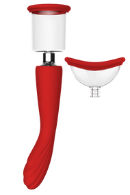 Двойной вибратор с 2 вакуумными насадками Dream Toys RED REVOLUTION GEORGIA Sex Aura