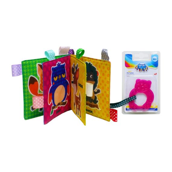 Мягкая книжка-шуршалка "Зайчик" Книжковий хмарочос 403761 с прорезывателем | Зображення 1