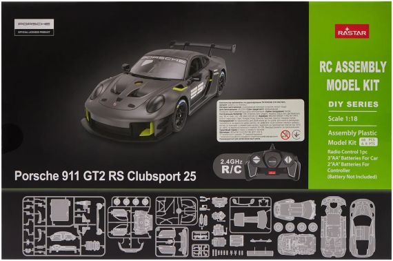 Машинка-конструктор Rastar Porsche 911 GT2 RS Clubsport 25 1:18. Сірий | Зображення 7
