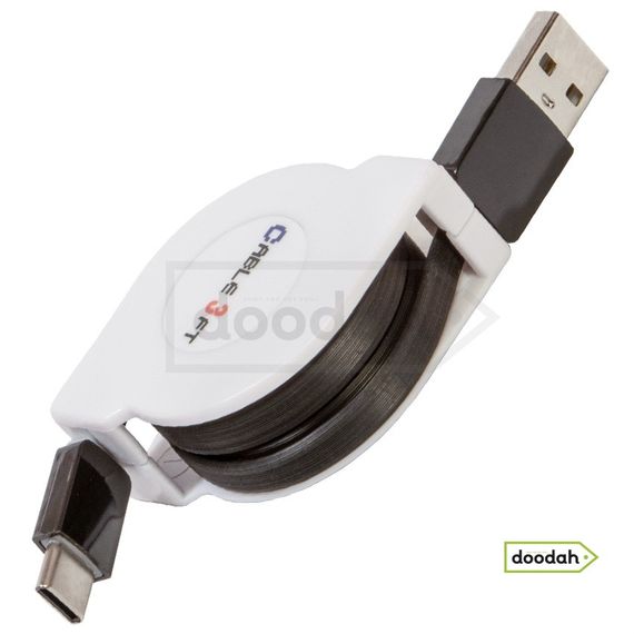 Дата кабель рулетка USB - Type C, 1 м, Tolus 3FT