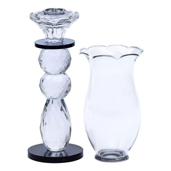 Подсвечник стеклянный 7×32 см подсвечник декоративный бокал на ножке HP-4-3L | Зображення 2