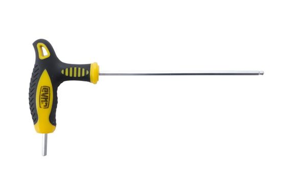 Ключ шестигранный Т-образный 3мм 75*160мм с шаровым наконечником и обрезиненной рукояткой СИЛА