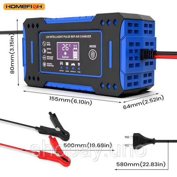 Зарядное устройство Интеллектуальный Pulse Repair 12V 6A с функцией восстановления аккумуляторов XC-49 | Зображення 4