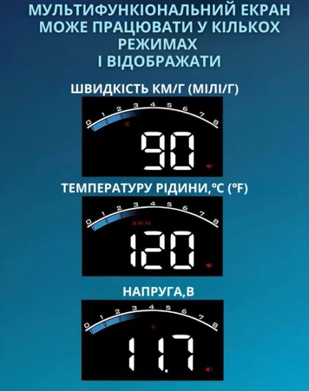 Проекція швидкості на лобове скло M8 з OBD2, дисплей HUD для автомобіля | Зображення 7