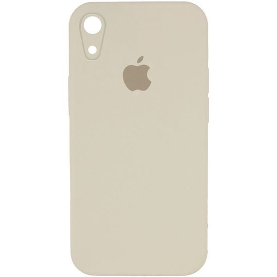 Чехол Silicone Case Square Full Camera Protective (AA) для Apple iPhone XR (6.1") Бежевий/ Antigue White