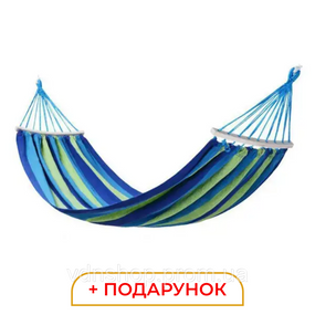 Гамак туристичний підвісний тканинний 174х80 см з планкою Синій SJ-0010-2BL