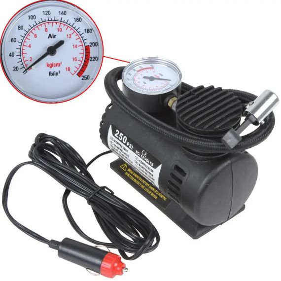 Автомобільний компресор 250 psi 10-12Amp 25 л + насадки | Зображення 6