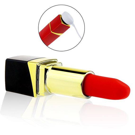Міні-вібратор. Імітація помади (чорний, USB) | Зображення 6