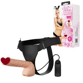 Страпон гигантский реалистичный, с вибрацией Baile Ultra с проводным пультом, бежевый, 26 х 5.5 см sexstyle