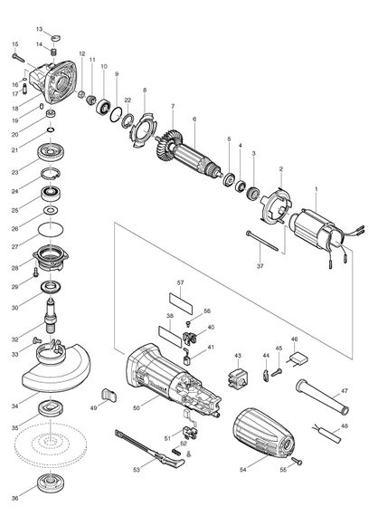 Корпус редуктора КШМ (болгарки) Makita GA5030 (318335-8) | Зображення 2