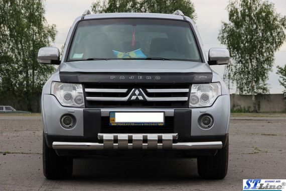 Передняя защита ST015 (нерж.) для Mitsubishi Pajero Wagon IV | Зображення 3