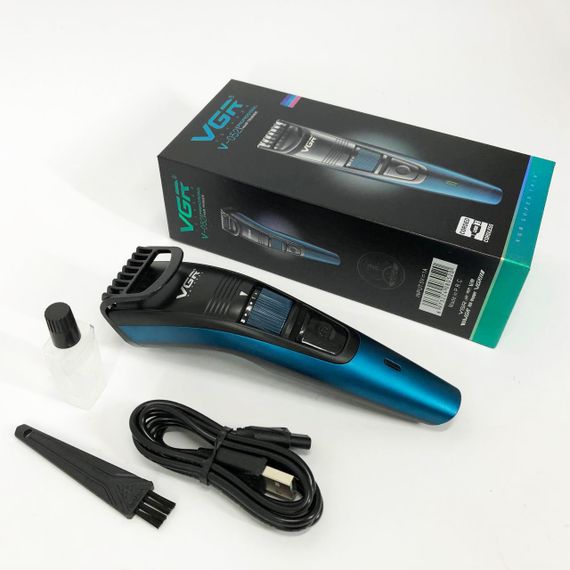 Машинка триммер для стрижки волосся та бороди акумуляторна VGR V-052 з насадками, Професійна | Зображення 6