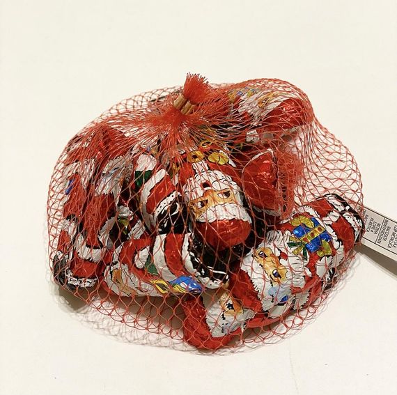 Шоколадні новорічні цукерки Санта Клаус (Дід Мороз) в сітці Only, 100г (Австрія), новорічний подарунок