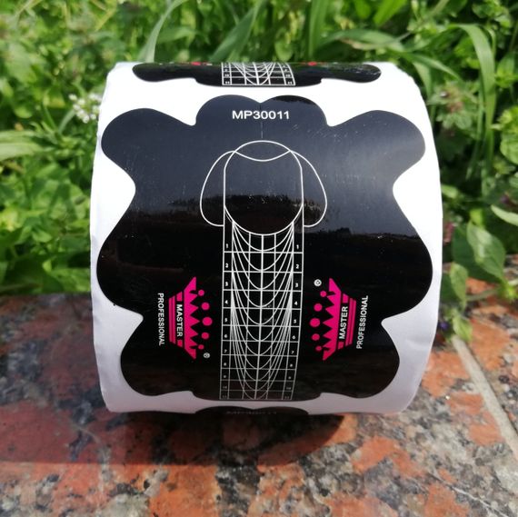 Формы для наращивания ногтей Global Fashion (черные) 300шт (рулон)