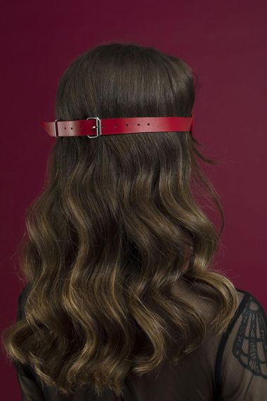 Маска на очі Feral Feelings - Blindfold Mask, натуральна шкіра, червона sexstyle | Зображення 2