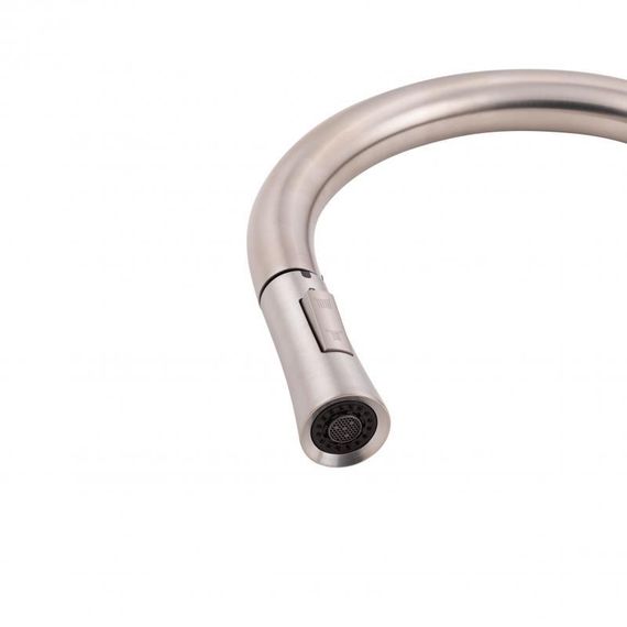 Змішувач для кухні Qtap Baruska з висувним виливом QTBAR9137103UN Brushed Nickel PVD | Зображення 3