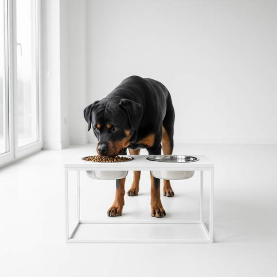 Миски на подставке для больших собак Hollky Base XL40 (2 × 1,8 л) BXL40-522640-WHWH | Зображення 1