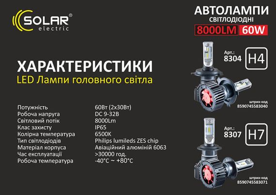 LED лампи F2 H4 Solar XPRO (41806-F2 H4 Solar_599) | Зображення 5