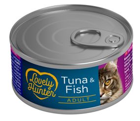 Корм Lovely Hunter Adult cats with Tuna and Fish вологий з тунцем та рибою для дорослих котів 85 гр