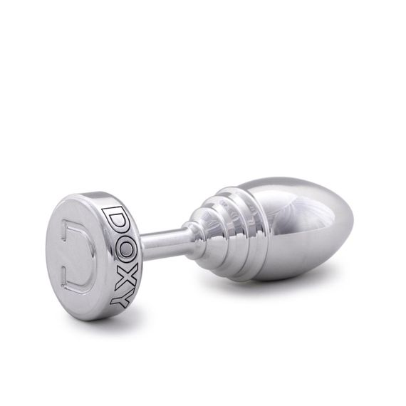 Металева анальна пробка DOXY Butt Plug RIBBED, ребриста, діаметр 3,3 см Sex Aura | Зображення 1