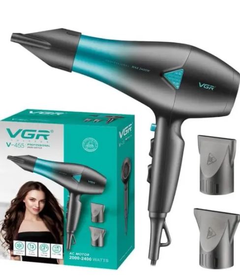 Профессиональный мощный фен для волос VGR V-455 с холодным и горячим воздухом 2400 Вт