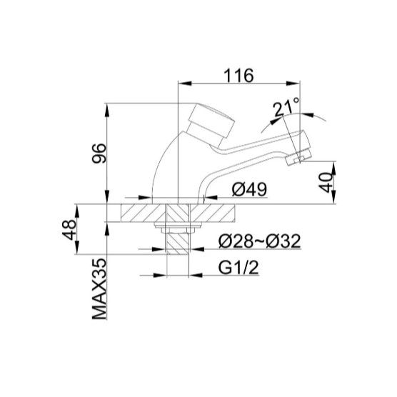 Кран порційний для раковини Frap із затримкою на 7 сек F520 | Зображення 1