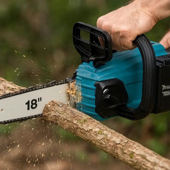 Акумуляторна безщіткова ланцюгова пилка 18 дюймів 45 см, 2 АКБ, 2 зарядні пристрої BLUE | Зображення 3